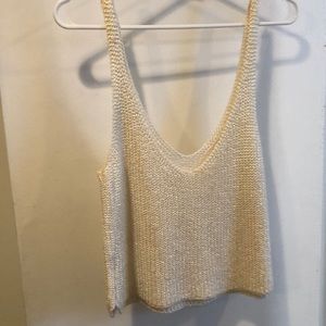 AMERICAN APPAREL SPARKLE CROP TOP SWEATER KNIT
